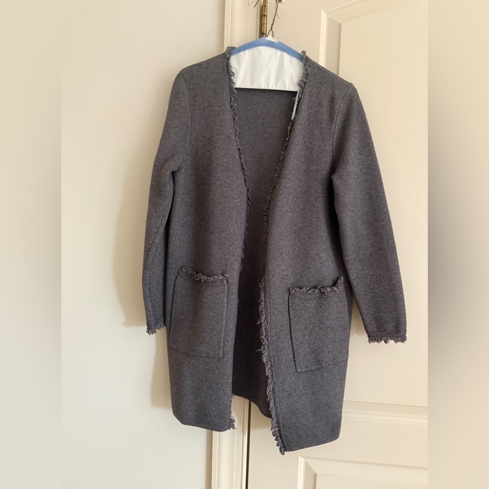 Elegant Charcoal Open-Front Women's Cape